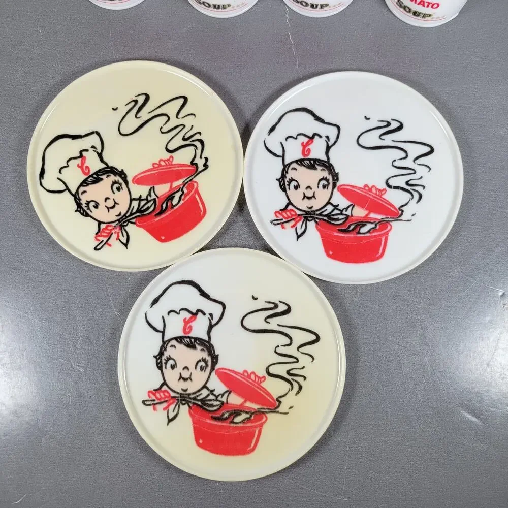 Vintage Campbell’s Soup Playset Cups and Plates Set of 7 (4 Cups, 3 Plates)